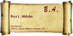 Buzi Abbás névjegykártya
